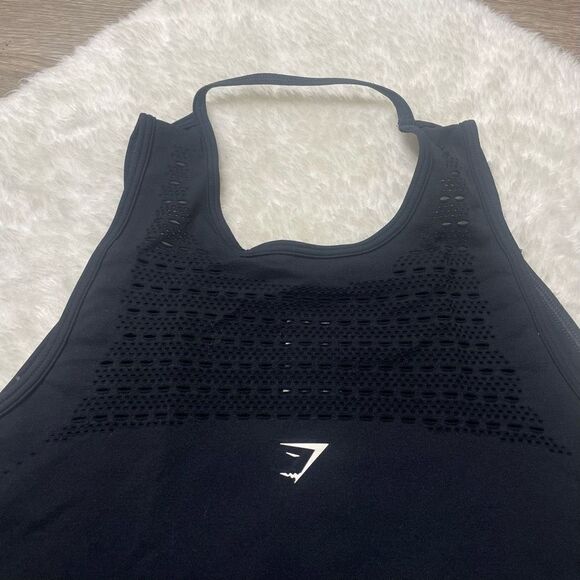 Gymshark TankโTop Womens Size Small Black Lasercut Athletic Activewear Gym - Picture 6 of 12